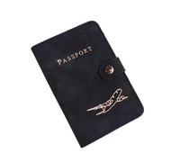 YETONADO Étui de passeport étanche en cuir PU pour cartes de crédit - Joli carnet de passeport pour femme/homme, Noir , Taille unique