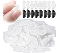 YETONADO Lot de 10/60 plaquettes de nez adhésives en silicone antidérapant transparent pour lunettes (mélange de 40 pièces)