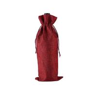YETONADO Lot de 10 sacs de vin en toile de jute pour bouteille de vin, décoration de fête de mariage, Rouge, Taille unique