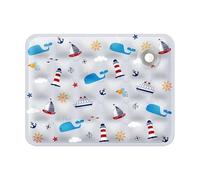 YETONADO Tapis de refroidissement en soie glacée pour chats et chiens - Respirant et confortable - Lavable à l'eau - Pour canapé et sol - Océan et gris ciel - 40 x 50 cm - Pour 4 à 10 kg