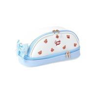 YETONADO Trousse à crayons Kawaii - Grande capacité - Double étage - En polyuréthane - Étanche - Fournitures scolaires - Trousse de maquillage mignonne, bleu, Taille unique