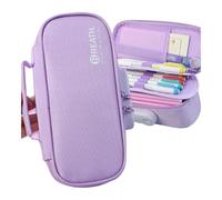 YETONADO Trousse d'école de grande capacité avec serrure à mot de passe - Couleur unie - Durable - Portable - Pour l'école, Violet/couleur unie, Taille unique