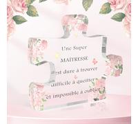 Yetuab Cadeau Maitresse D'école Cadeau Atsem Cadeau Maitre Décole Cadeau Aesh Professeur Cadeau Atsem Maternelle Acrylique Presse-Papier Maitresse Merci Atsem Cadeau Merci Maitresse