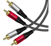 Yeung Qee Câble audio stéréo 2 RCA mâle vers 2 RCA mâle pour caisson de basses audio stéréo en nylon tressé pour Home Cinéma, TV HD, amplificateurs, systèmes Hi-Fi, haut-parleurs (50 cm)