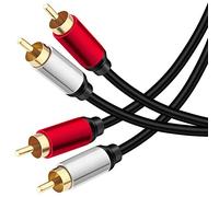 Yeung Qee Câble audio stéréo 2RCA mâle vers 2RCA mâle, double blindage plaqué or, convient pour home cinéma, amplificateur, HDTV, console de jeu, chaîne Hi-Fi (4 m)