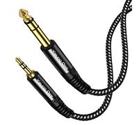 Yeung Qee Câble audio stéréo 3,5 mm vers 6,35 mm 4 m Câble audio 3,5 mm mâle vers 6,35 mm mâle TRS en nylon tressé (4 m)