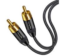 Yeung Qee Câble coaxial audio numérique RCA 5 m tressé RCA mâle vers mâle 5.1 SPDIF Câble audio stéréo numérique RCA vidéo pour Home Cinéma, HDTV, caisson de basses, systèmes Hi-Fi