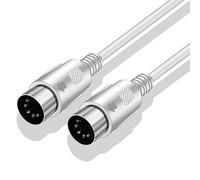 Yeung Qee Câble MIDI 5 broches DIN mâle vers DIN mâle (blanc, 1,5 m)