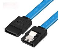 Yeung Qee Câbles SATA III, câble de données droit 6 Gbit/s avec loquet de verrouillage, 18", compatible SATA HDD, SSD, lecteur CD, graveur CD (bleu)