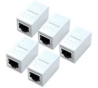 Yeung Qee Lot de 5 coupleurs RJ45 pour câble Ethernet Cat7/Cat6/Cat5e/Cat5 - Coupleur de câble réseau femelle vers femelle (Blanc)