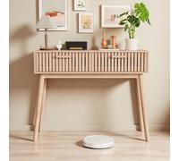 Yeutre Console d'entrée avec Tiroir, Console Meuble Entree avec Rangement Tiroirs et Pieds en Bois, Table d'entrée Étroite Style Nordique pour Entrée, Salon, Couloir, Foyer, 100x35x80 cm (Naturel)