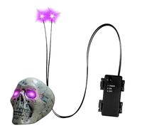 Yeux Brillants Halloween | des Accessoires D'éclair avec Minuterie, Accessoires Squelettes À LED Décorations Pooky pour Les Pierres Tombales d'halloween Extérieures Intérieures