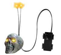 Yeux brillants Halloween, lumières de tête de mort éclairées de 0,5 pouces pour effets effrayants, décoration alimentée par piles avec minuterie pour citrouilles, squeletons, pierres tombales et fête