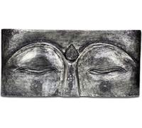 Yeux de Bouddha - Peinture murale - Relief fendu bois - Bois Albasia Gris
