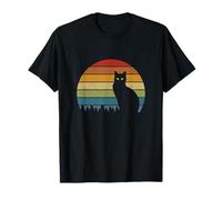 Yeux de Chat avec Fond à Rayures Vintage T-Shirt
