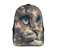 yeux de chat fantastiques petit sac a dos durable cool 3d école sacs 2 compartiment pour adolescent et adulte animaux imprimé 3d sac à dos-16,garçons filles pour l'école les voyages affaires