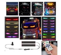 Yeux de Diable pour Voitures, Yeux LED pour Camion, Lumière Diable pour Voiture et Camion, Écran Souple pour Fenêtre de Voiture(2pcs 16.6x80CM)