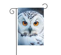 Yeux de neige de hibou drapeau de jardin double face 30 x 45 cm, drapeaux de décoration de Noël en plein air, drapeau de cour durable