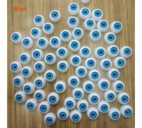 Yeux De Poupée De Halloween Réalistes Et Imités En Forme Ronde Hautement Transparents Avec Une Teinture En Bleu Et Un Fond En Base 22mm/Yeux 12mm Sans Sourcils