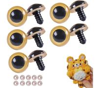 Yeux de sécurité dorés de 30mm, 10 pièces, avec rondelles, pour poupées au Crochet et animaux en peluche, fabrication d'yeux sécurité 30mm