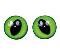 Yeux des chats - Vert/noir - Ø 12 mm - à coudre - 6 pièces Vert G