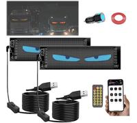 Yeux du Diable Lumière pour Les Voitures Bricolage Voiture Dynamique LED Intelligente Lampe Oculaire Colorée écran Doux écran Programmable écran Matriciel, 2pc, 7 * 17CM/2.76 * 6.8IN