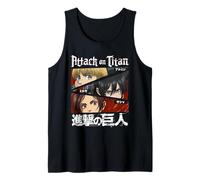 Yeux du Personnage de l'Attaque des Titans et Kanji Anime de Débardeur