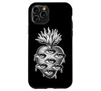Yeux en Forme de cœur Flamboyant Qui voit Tout Gothique Blackwork Coque pour iPhone 11 Pro