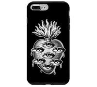 Yeux en Forme de cœur Flamboyant Qui voit Tout Gothique Blackwork Coque pour iPhone 7 Plus/8 Plus
