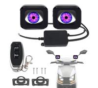 Yeux LED De Moto - Lumières Maléfiques Dynamiques Étanches, Télécommande À Six Motifs, Mise À Niveau Du Rétroviseur, Lampes Eagle Eye À Effet Spécial | Feux De Sécurité Clignotants Multimodes Pour Vél