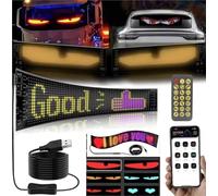 Yeux LED pour camion et voiture - Yeux du diable LED dynamiques - Panneau d'affichage flexible - Contrôle par application Bluetooth - Textes et graphiques DIY - Yeux du diable - Voiture LED pour