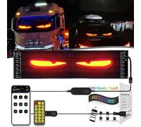 Yeux LED pour Camion, Lumière Devil Eyes for Voitures, Yeux LED doux pour camion, lampe oculaire colorée pour pare-brise avec Contrôle APP et Télécommande