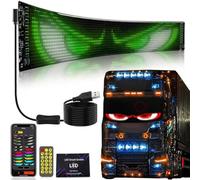 Yeux Led pour Camion, Lumière Devil Eyes Programmable for Voitures, écran Doux Coloré, Yeux Led Voiture avec Contrôle APP et Télécommande(70x173mm)