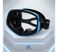 YEUX MER Masque de plongée avec valve de vidange - Large vue - Convient pour adultes - Pour la plongée sous-marine, la plongée libre et la plongée avec tuba - Bleu pierre précieuse