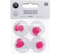 Yeux mobiles Ø 35 mm - Cœur rose Rose G