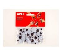 Generique Yeux mobiles ronds APLI 13058 - Sachet de 75 yeux noirs