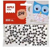 APLI Yeux mobiles adhésifs noirs 6 mm – Sachet 200