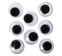 Yeux Mobiles Plastique Autocollants 20mm 8 Pièces