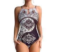 Yeux Tai Chi Maillots De Bain Une Pièce Femme Contrôle Ventre Swimsuit Monokini Beachwear