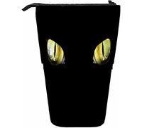 Yeux Télescopique Crayon Papeterie Trousse Stylos Boîte De Rangement avec Fermeture Éclair pour Femmes Hommes Garçons Filles Dark Animal Cat Tiger Evil Stare Beast Lion Danger Hunt Wild Iris Sinister