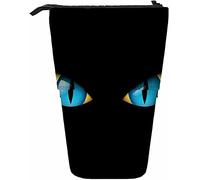 Yeux Télescopique Crayon Papeterie Trousse Stylos Boîte De Rangement avec Fermeture Éclair pour Femmes Hommes Garçons Filles Animal Chat Chaton Lion Dark Evil Eyeball Mystery Look Cool Isolé
