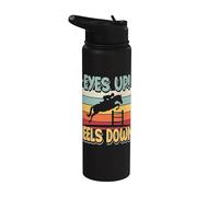 Yeux vers le haut talons bas équitation équestre saut d'équitation Stainless Steel Insulated Water Bottle