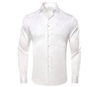 Yeuyyben Surchemise De Revers De Manches Longues De Chemise des Hommes De Soie De Jacquard pour Le Respirable Confortable Masculin CY-1644 S