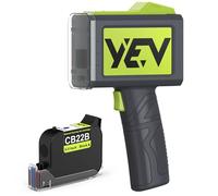 YEV Imprimante à encre portable V127 - Impression continue de 16 heures - Support à 5 roues pour l'impression de numéros de lot, de logos, de numéros de série, de codes-barres et de codes QR sur