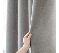 YEVDA Rideau de douche en tissu lin - 240 x 200 cm - Imperméable - Anti-moisissure - Pour salle de bain - Gris - 180 x 200 cm