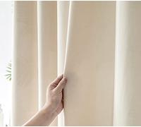 YEVDA Rideau de douche en tissu lin - 240 x 200 cm - Imperméable - Anti-moisissure - Pour salle de bain - Beige - 240 x 200 cm