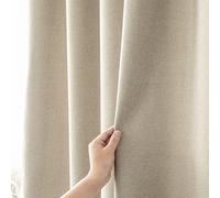 YEVDA Rideau de douche en tissu lin de qualité supérieure - 240 x 200 cm - Imperméable - Anti-moisissure - Pour salle de bain - Café clair - 180 x 200 cm