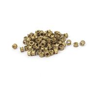 YeVhear M3x3mm Fileté Rond Métal Molette Filetage Insert Écrous Ton Laiton 100Pcs