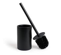 Yew Design Brosse de Toilette Noir Mat avec Support pour Salle de Bain - Brosse de Nettoyage pour Salle de Bain au Design élégant, Poils Robustes et Durables