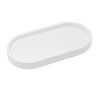 Yew Design - Plateau Rond Blanc Mat pour Distributeurs de Savon, 20 cm - Organiseur de Bouteilles de Savon et de Lotion pour Salle de Bain, Cuisine, Comptoir - Contient 2 Distributeurs de Savon